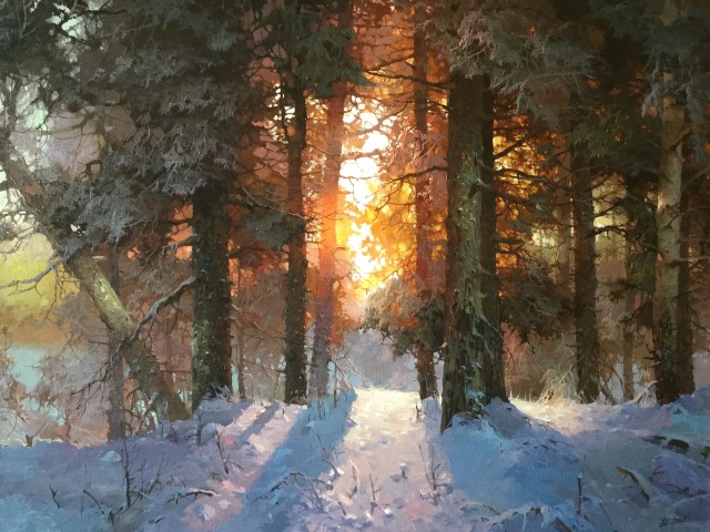 Winter Evening
          Sunset painting by Victor Bykov