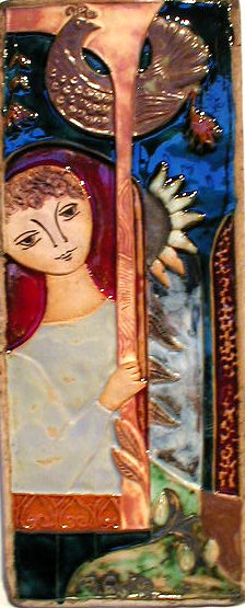 Figure with sunflower and bride