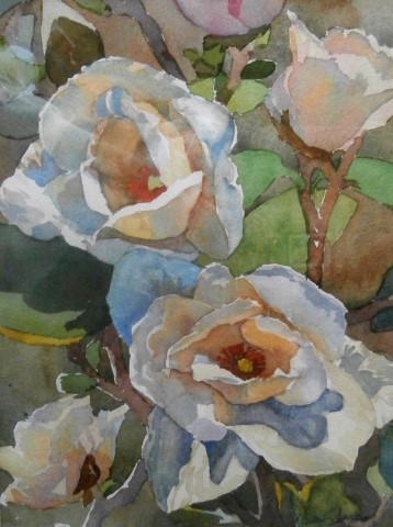 Magnolias
                    watercolor by Kathleen Chaney Fritz