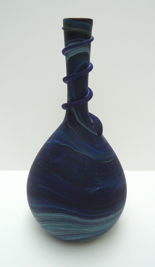 Dark blue
                  long neck vase with wrap