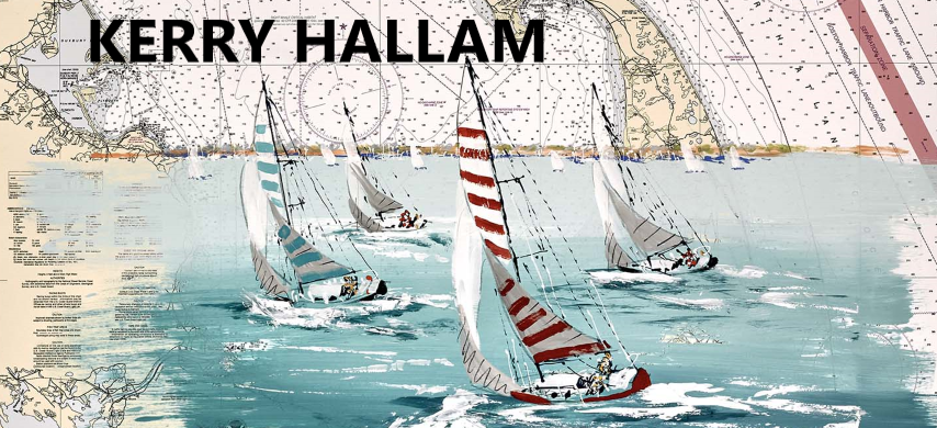 Kerry Hallam
        nautical chart paintings at Saper Galleries