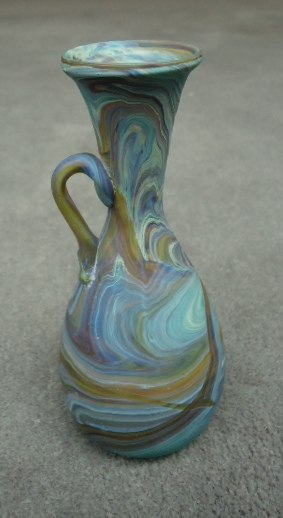 Long neck vase with
                  handle 5 3/4"