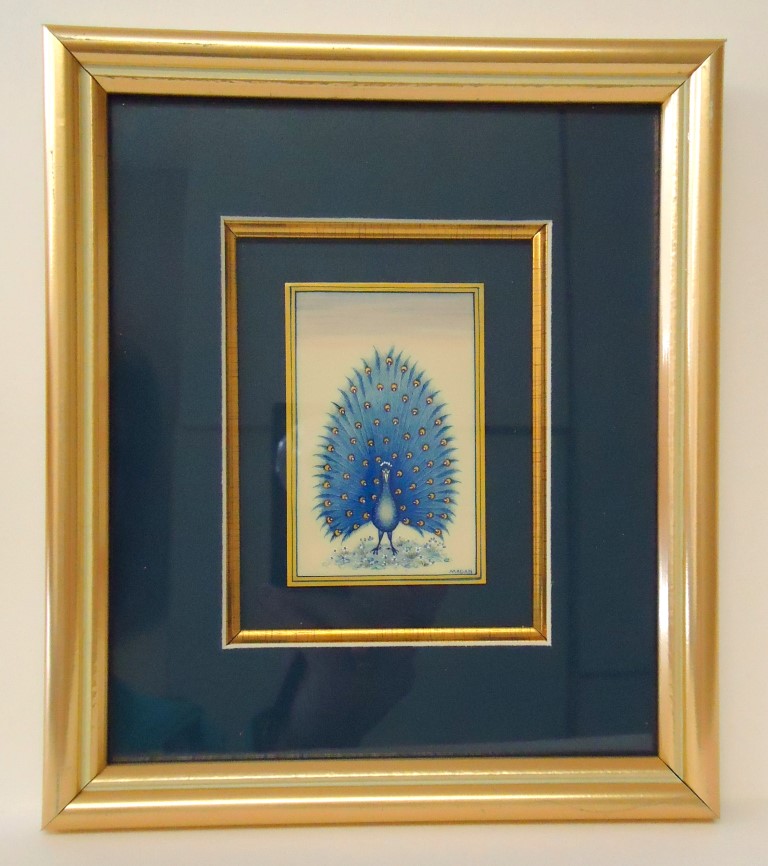 Framed blue
                    peacock