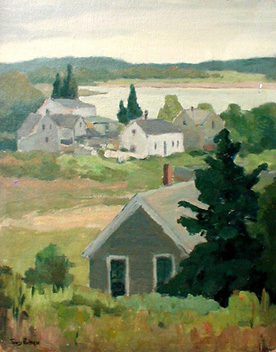 Landscape with Houses Boothbay Harbor