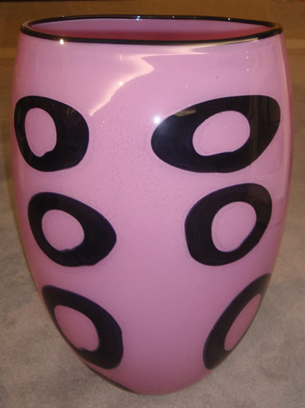 Purple tall oval vase