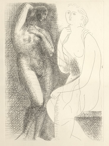 Femme nue devant une Statue, 4.7.1931