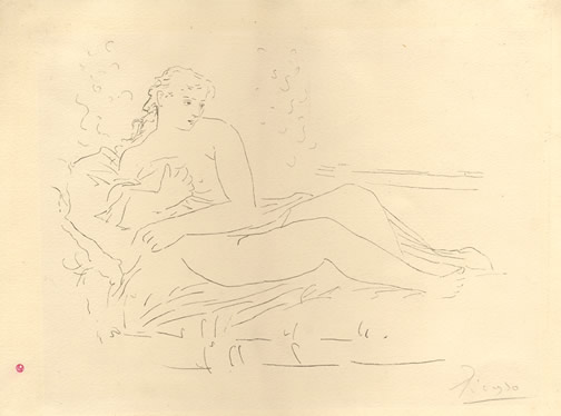 Femme Couchee,
                      1924 etching