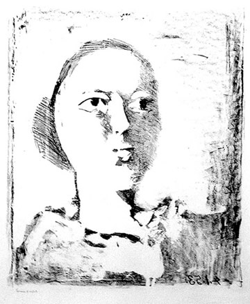 Tête de Femme de trois-quarts, 4.1.1953 (Woman's head, three-quarter face)