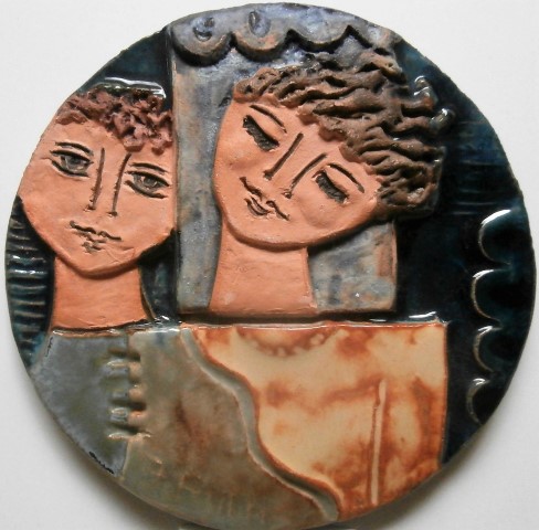 Two figures
                  blue round