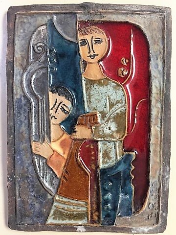 Two figures
                  with instrument