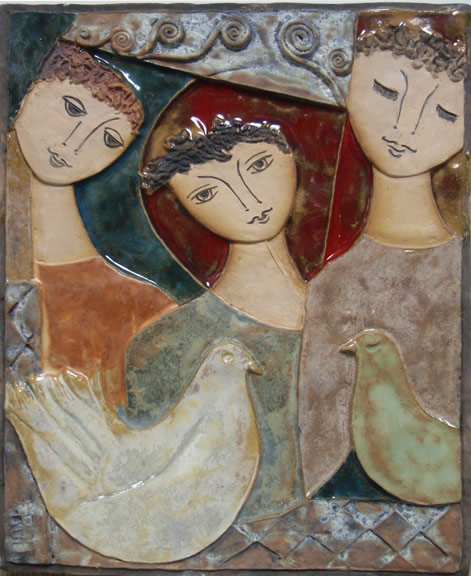 Three Figures and Two Doves