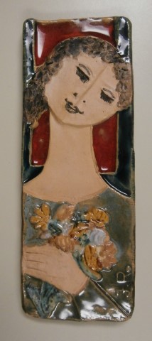 Woman with
                    flowers vertical
